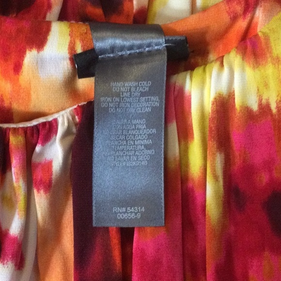 Bisou Bisou Beaded Waist Abstract Floral Dress Size 6 - Picture 6 of 7